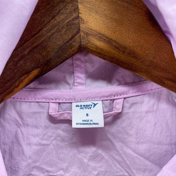 Old Navy Windbreaker Jacket Women S Small Purple 1/2 Zip Hooded Nylon Pockets - Picture 7 of 9